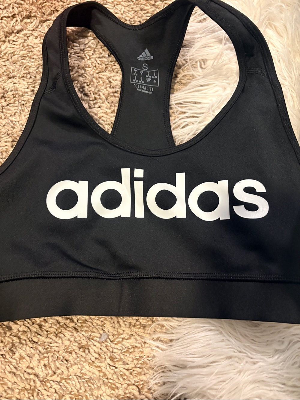 adidas Black One-Piece Swim Top with White Logo
